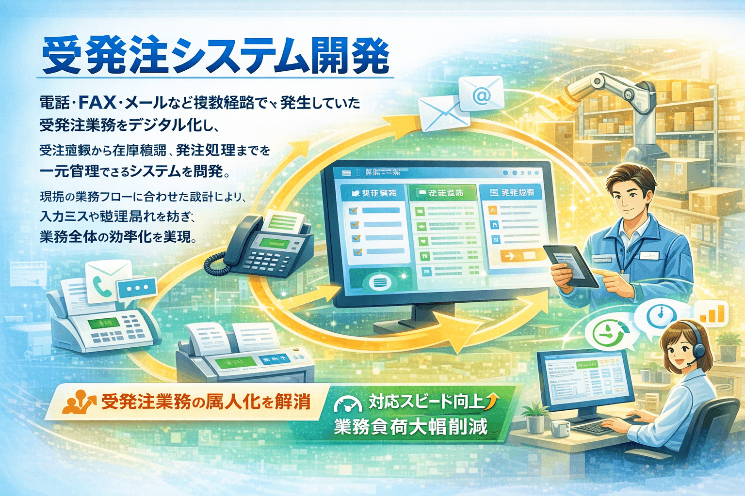 受発注システム開発の導入事例イメージ
