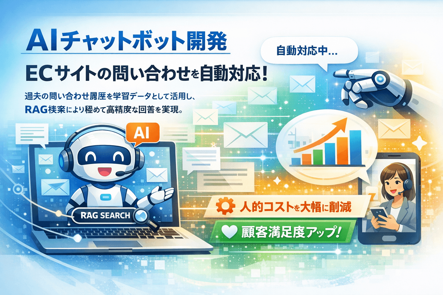 AIチャットボット開発の導入事例イメージ